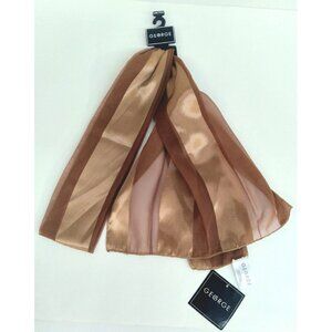 Brown/Tan Satin Scarf Handbag Handle Protector Headband Hair Tie Bandeau NWT